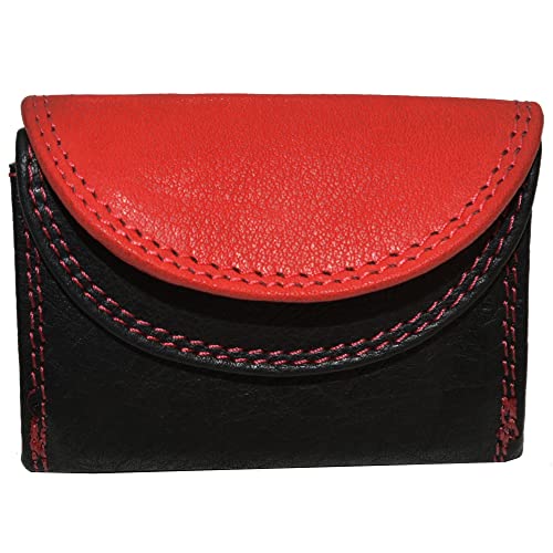 flevado Kleine handliche Party Disco Geldbörse in Mehreren Farben Lifestyle mit RFID Schutz (schwarz-rot) von flevado