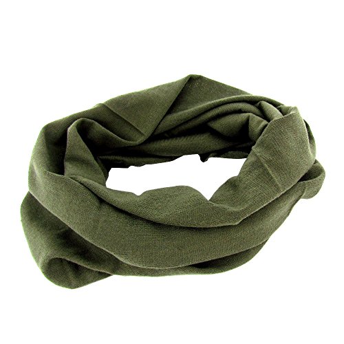 flevado Mund und Gesichtsschal Multifunktionstuch Halstuch Kopftuch Schal Schlauchtuch in verschiedenen Farben Multiscarf (Dunkelgrün) von flevado