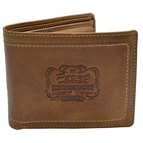 flevado Qualitäts VOLL Leder Ausstattung Geldbörse von Pedro German Design Büffel Leder braun von flevado
