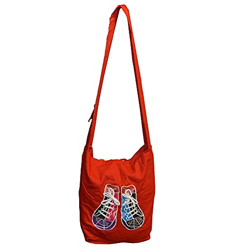 flevado Yogi Damen Tasche Freizeittasche Festival Schultertasche Schuh Motiv Farbe wählbar (Rot) von flevado