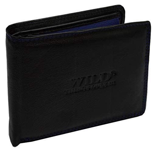 flevado Zweifarbige Herren Geldbörse Brieftasche German Design schwarz-blau von flevado