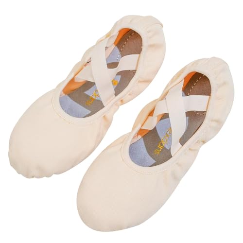 flexdans Ballettschuhe,Hochelastisch Ballettschläppchen Damen Tanzschuhe Mit Geteilte Ledersohle,Ballerina Flats Ballet Schuh für Kinder & Erwachsene Pink 34 von flexdans