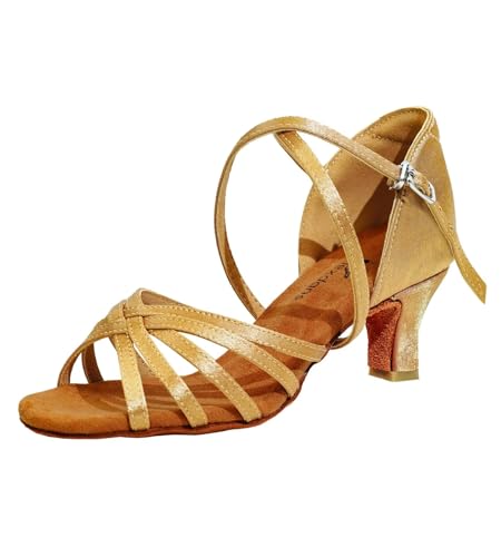 flexdans Latein Tanzschuhe für Damen,Professionelle Tanzschuhe Ballsaal Party Salsa Praxis TanzschuheLatin Shoe Orange 5.5cm 38 von flexdans
