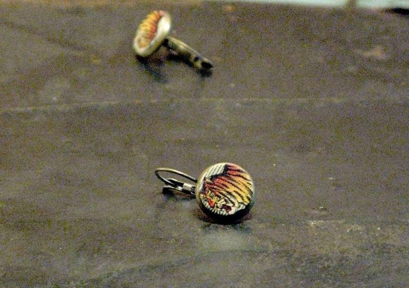 Tiger Ohrringe Fallen Ohrstecker von flightpathdesigns