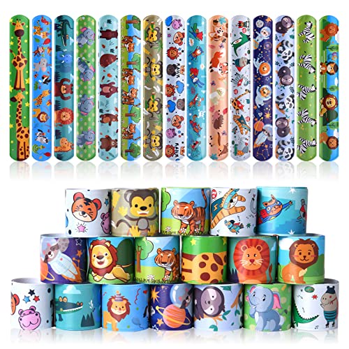 flintronic 30Pcs Schnapparmbänder für Kinder, Bunte Armbänder mit Tier/Weltraum/Dinasour/Einhorn/Meerjungfrau Schnapparmbänder Mitgebsel Kindergeburtstag Gastgeschenke, für Kinder Jungen & Mädchen von flintronic