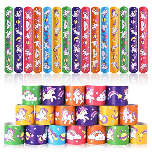 flintronic 30Pcs Schnapparmbänder für Kinder, Bunte Armbänder mit Tier/Weltraum/Dinasour/ Einhorn/Meerjungfrau Schnapparmbänder Mitgebsel Kindergeburtstag Gastgeschenke, für Kinder Jungen & Mädchen von flintronic