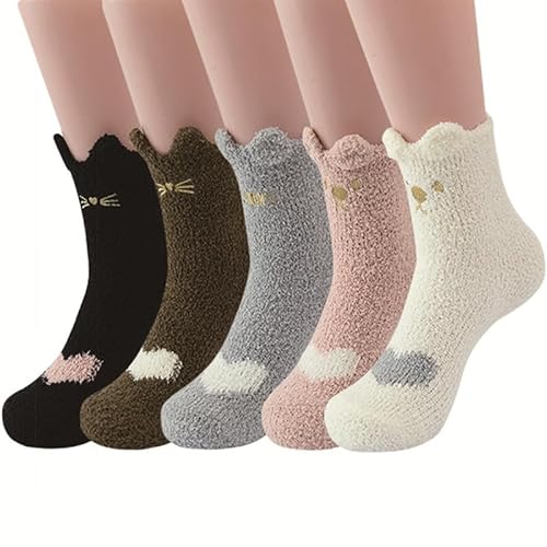 flintronic 6 Paar Kuschelsocken Damen, Wintersocken Flauschige Socken von flintronic