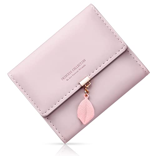 flintronic Geldbeutel Damen, Geldbörsen Damen, PU Leder Portmonee Damen, Portemonnaie Kleine Geldbeutel Große Kapazität mit Mehreren Kartenfächern und Fächern,Elegant Damen Geldbeutel– Rosa von flintronic