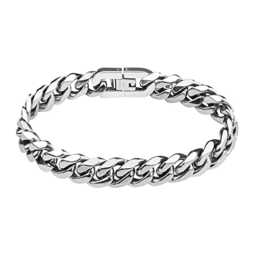 flintronic Armkette Herren Edelstahl, Herren Armband Panzerkette für Männer/Jungen, Schwer Glieder Link Armband, Armreif Hip Hop Rapper Modeschmuck 10mm Breit/21CM Lang flintronic Armkette Herren Edelstahl, Herren Armband Panzerkette für Männer/Jungen, Schwer Glieder Link Armband, Armreif Hip Hop Rapper Modeschmuck 10mm Breit/21CM Lang von flintronic
