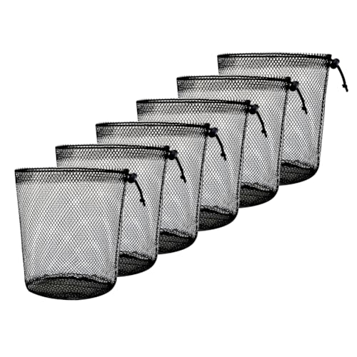 flintronic 2 Stück Kordelzug Netzbeutel, Schwarz Nylon-Netztaschen, Golfballtasche Tragbare Aufbewahrungstaschen, Netz-Balltasche, mit Kordelzug, für Golfbällen und Tennis, 15 * 10CM von flintronic