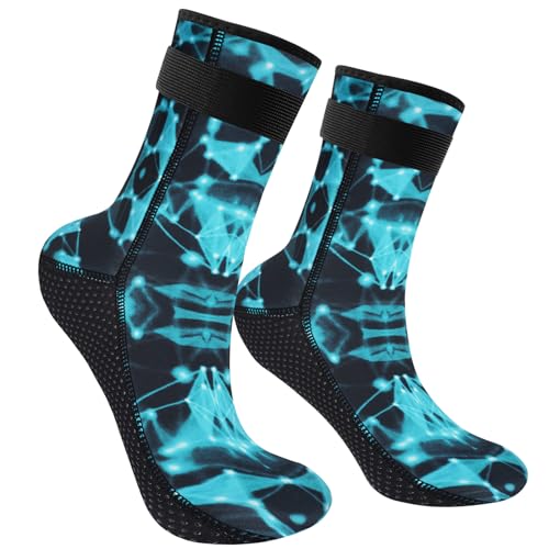 flintronic 3mm Neopren Socken, Tauchsocken Neoprensocken mit Klettverschluss, Rutschfeste Wassersport Schwimmen Socken für Damen und Herren, zum Schnorcheln, Surfen, Segeln, Schnorcheln, Wassersport von flintronic