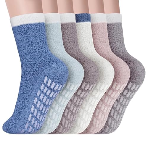 flintronic 6 Paar Kuschelsocken Damen, Wintersocken Flauschige Socken von flintronic