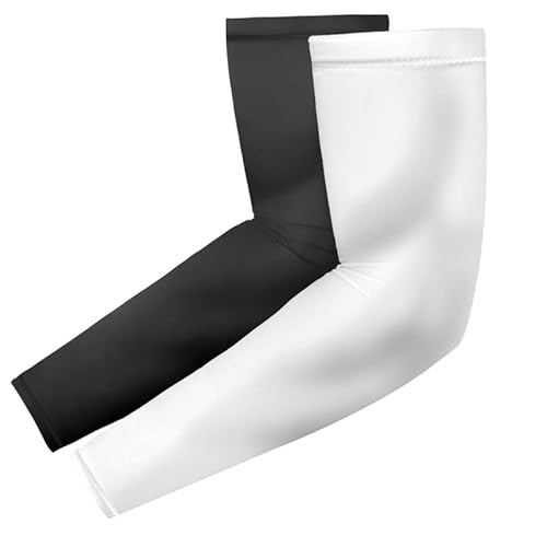 flintronic Arm Sleeves, 2Paar Unisex Wärmer UV-Schutz Ärmel UPF 50, Rutschfest Kühlung Armlinge Feuchtigkeitsableitende zum Bedecken der Arme für Laufen, Reiten, Golf, Basketball von flintronic