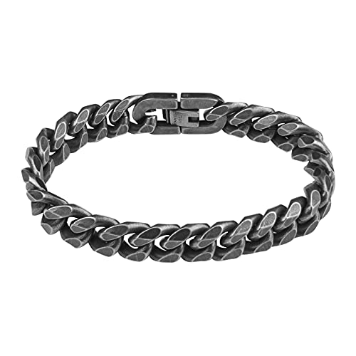 flintronic Armkette Herren Edelstahl, Herren Armband Panzerkette für Männer/Jungen, Schwer Glieder Cuban Link Armband, Armreif Hip Hop Rapper Modeschmuck 10mm Breit/21CM Lang von flintronic