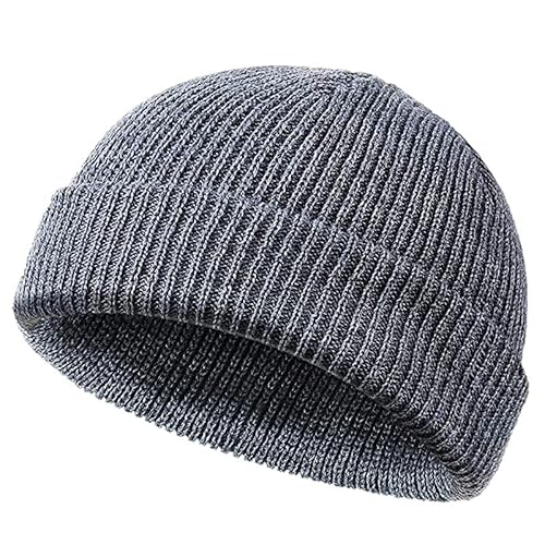 flintronic Beanie Strickmütze, Beanie Mütze, Warme Wintermütze, Beanie Docker Mütze, Fischer Strickmütze, Damen Herren Unisex, Universalgröß - Dunkelgrau von flintronic