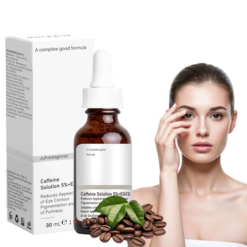 flintronic Caffeine Eye Serum, 30 ml Caffeine Solution 5% + EGCG, Against Dark Circles and Swelling, Anti-Aging Wrinkles, Removal of Eye Bags, Anti-Ageing Eye Care Serum for Men and Women von flintronic