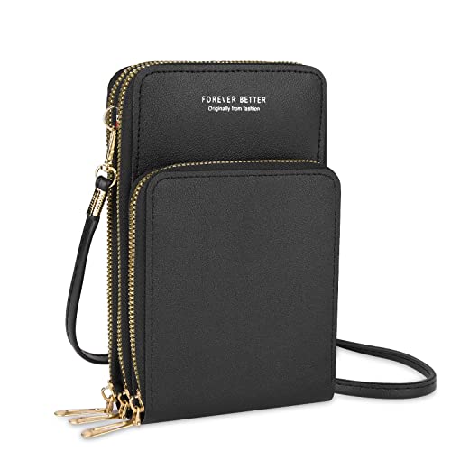 flintronic Damen Handy Umhängetasche | Kleine Tasche | PU Leder Geldbörse zum Umhängen mit Geldbörse Kartenfächer | Crossbody Umhängetaschen für Handy unter 7 Zoll von flintronic