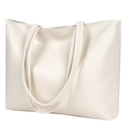 flintronic Damen Henkeltaschen, Handtasche Damen, PU-Leder-Handtasche mit Reißverschlussfach, Große Schultertasche PU Leder Tote Shopper Bag für College, Schule, Arbeit, Alltag, Reisen-37 * 27 * 8cm von flintronic