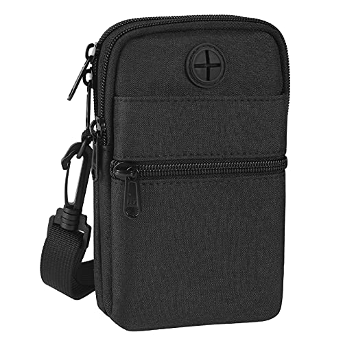 flintronic Handy-Umhängetasche, Umhängetasche, 3-lagige Messenger-Schulter-Mini-Handtasche, Wasserdichte Handytasche, Schlüsselbund, Fitness-Schutzhülle Reisepass-Tasche für Outdoor-Lauf Lauf von flintronic