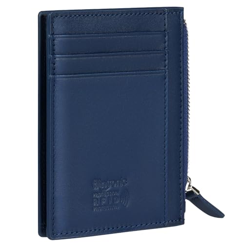flintronic Leder Geldbörse Herren, Kartenetui aus Leder, Mini Geldbörse Leder mit RFID Schutz, Slim Wallet Kreditkartenetui, Geldbeutel Kleine Portemonnaie mit Kartenfächer/Münzfach/Kleingeldfach von flintronic