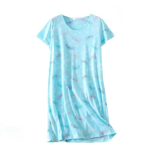 flintronic Nachthemd Damen Kurzarm, Kurz-Baumwolle Schlafshirt, Damen Lounge Loose Rundhals, Weiche Schlafhemd, Nachtwäsche für Lounge, XL flintronic Nachthemd Damen Kurzarm, Kurz-Baumwolle Schlafshirt, Damen Lounge Loose Rundhals, Weiche Schlafhemd, Nachtwäsche für Lounge, XL von flintronic