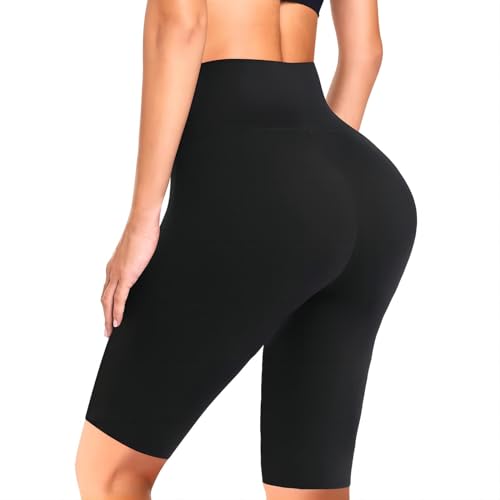 flintronic Radlerhose Damen, Damen Kurze Sporthose, Leggings Blickdicht, Yoga Hose High Waist, Elastisch Sport Shorts, Bauchweg Leggins für Sport, Laufen, Workout, Biker, Yoga von flintronic