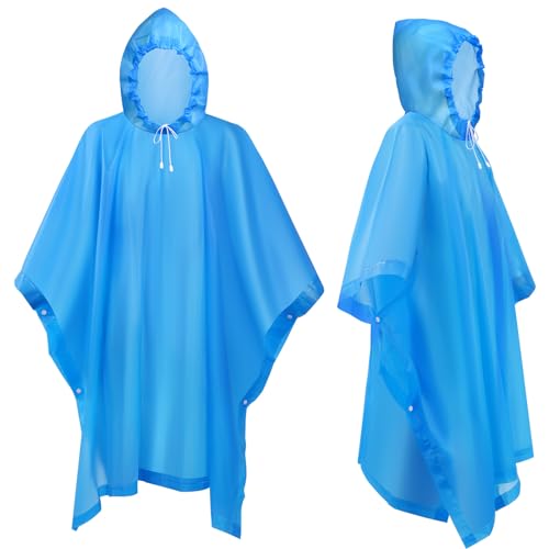 flintronic Regenponcho Regenmantel für Herren Damen, 2 Stück Wiederverwendbar Wasserdicht Regencape Regenjacke, Eva Regenjacke Unisex, für Camping, Wandern, Reisen, Radfahren von flintronic