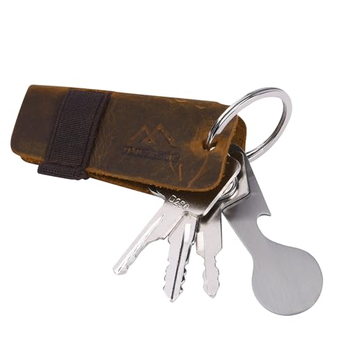 flintronic Schlüsselanhänger, Schlüsseletui mit Einkaufswagenlöser, Key Organizer Leder Etui für 1-7 Schlüssel,Unisex Smart Key Holder von flintronic