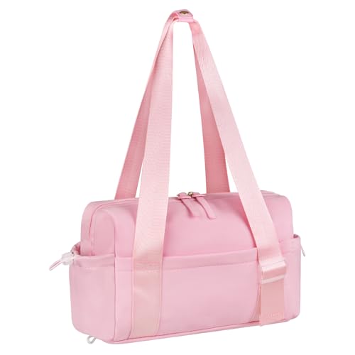 flintronic Sporttasche Reisetasche Damen Klein, Mini Wasserdicht Fitnesstasche mit Nassfach, Verstellbarer Schultergurt Kleine Reisetasche Damen Weekender, 30 x 11.5 x 18 cm (Rosa) von flintronic