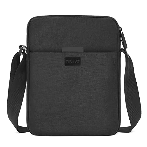 flintronic Umhängetaschen Herren Schultertasche Herrentasche, Leichte Crossbody Bag Arbeitstasche Kuriertasche Messenger Bag zum Arbeiten Einkaufen Schulreise Alltag (Schwarz) von flintronic