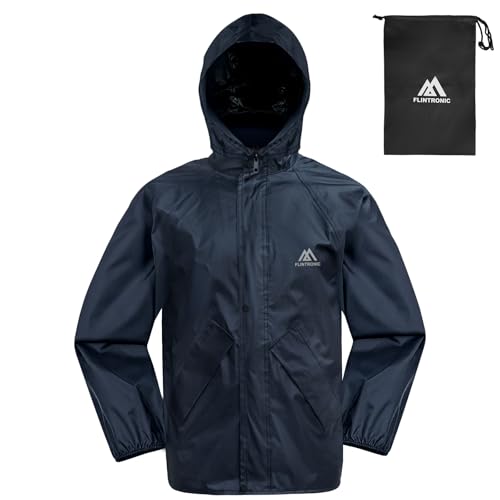 flintronic Unisex Kinder Faltbare Regen, Kinder Regenmantel und Regenhose Set, Kinder Regenjacke, Wasserdichte Kinderjacke, Wind-und wasserdicht Regenmantel, M (9–10 Jahre) von flintronic