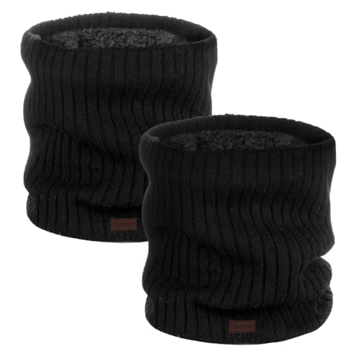 flintronic Winter Halsschlauch, 2 Stück Winter Halsschlauch Ski, Halswärmer Halstuch, Schal Schlauchschal, Warm Dick Loopschal Nackenwärmer, Winddichte Kreisschlaufenschals für Männer und Frauen von flintronic