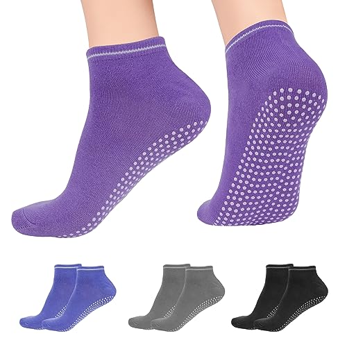 flintronic Yoga Socken, 4 Paare Antirutsch Socken, Rutschfeste Socken Sport für Yoga, Barre, Pilates, Tanz, Barfuß, Trampolin, Zuhause, Krankenhaus für Damen und Herren (Größe 36-40) von flintronic