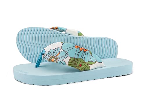 Damen Sandalen flip*Tube Flower, Hellblau Mehrfarbig, Größe 39 EU von flip*flop