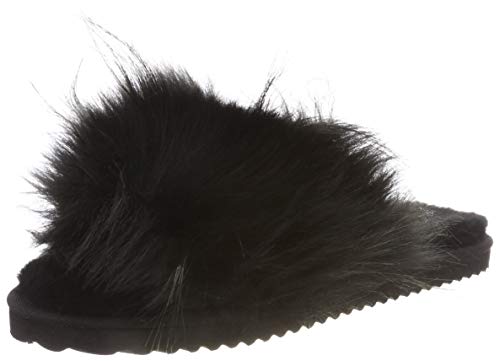 flip*flop Damen Hairy Pool Hausschuhe, Black, 36 EU von flip*flop