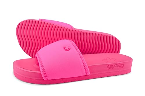 flip*flop Damen Hausschuh Pool*neo Flower, Neonpink, Größe 37 EU von flip*flop