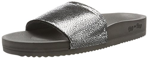 flip*flop Pool Metallic Cracked Damen Sandalen, Grau (steel 0170), 36 EU von flip*flop