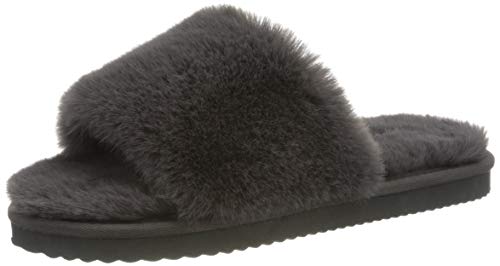 flip*flop Damen Slide Fur Sandalen, Dark Grey, 39 EU von flip*flop