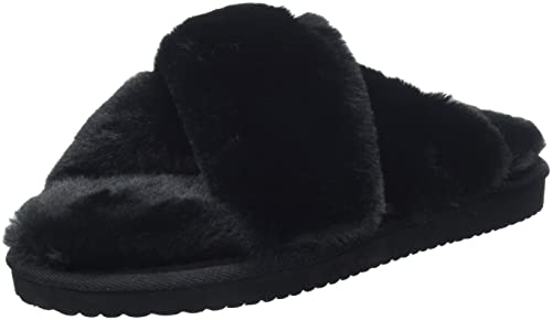 flip*flop Damen crossfur 2 Hausschuh, Black, 37 EU von flip*flop