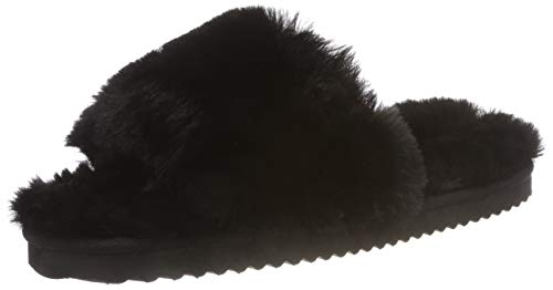 flip*flop Damen Slide Fur Sandalen, Black, 36 EU von flip*flop