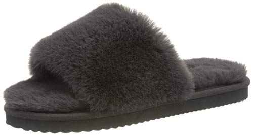 flip*flop Slide Fur Damen Sandalen, Grau (dark grey 0010), 39 EU von flip*flop
