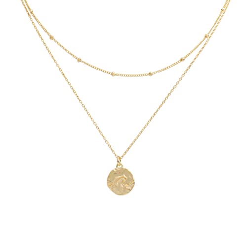 float Damen Halskette Aloita mit Anhänger Motiv Welle aus 925 Sterling Silber 18k vergoldet in Geschenkverpackung von float