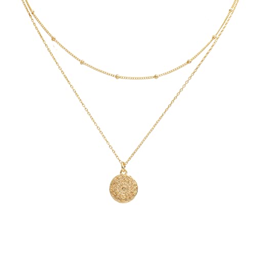 float Damen Halskette Aloita mit Anhänger Motiv 'Mandala' aus 925 Sterling Silber 18k vergoldet in Geschenkverpackung von float