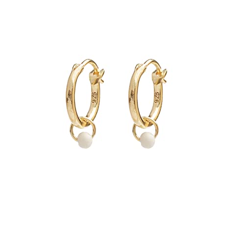 float Damen Ohrringe Rainbow 925 Sterling Silber 18k Goldplattiert mit Perlen Anhänger in Geschenkverpackung von float