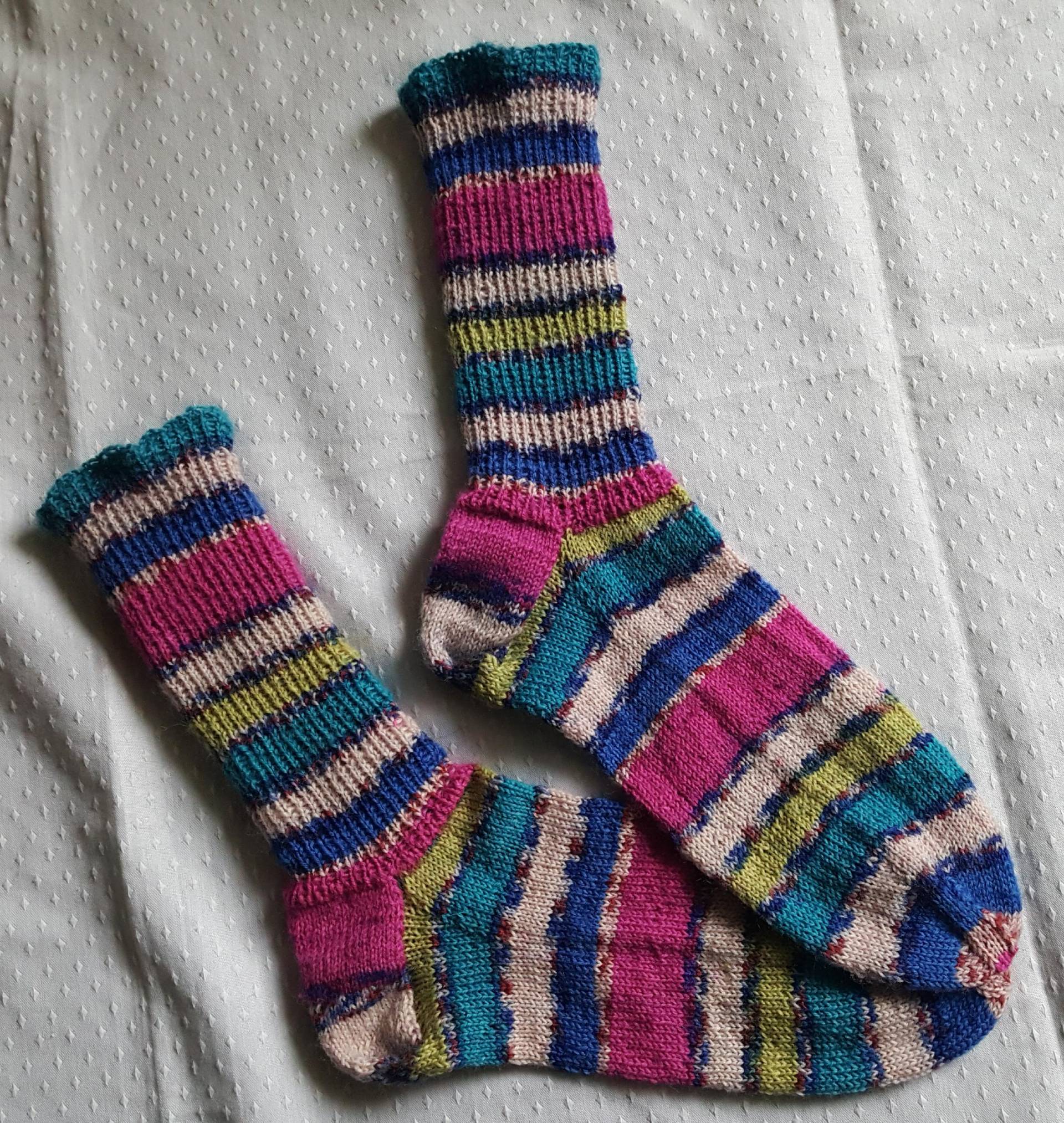 Handgestrickte Socken Gr. 44/45 Aus 4-Fach Markenwolle von flohsWollzirkus