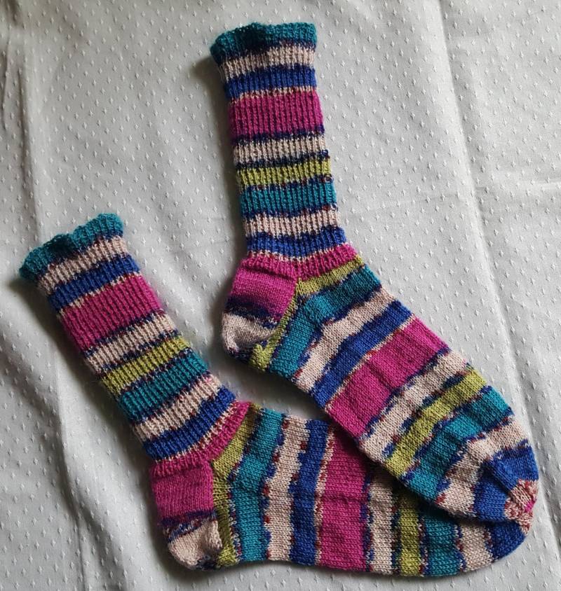 Handgestrickte Socken Gr. 44/45 Aus 4-Fach Markenwolle von flohsWollzirkus