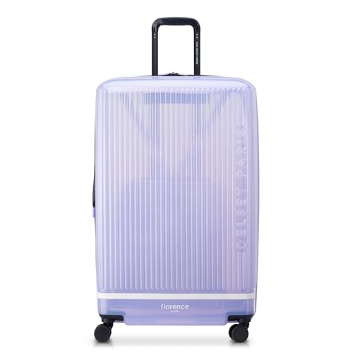 florence by mills Damen Gotta Glow Hardside Erweiterbares Gepäck mit Spinnrollen, Translucent Purple, Carry-On 20 Inch, Gotta Glow Hartschalengepäck, erweiterbar, mit Spinnrollen von florence by mills