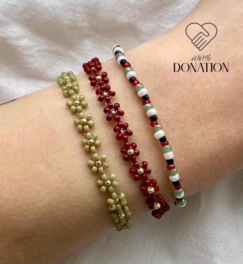 100% Spende An Die Hungerhilfe in Palästina. - Blumen - Oder Perlenarmband von florescerjewelry