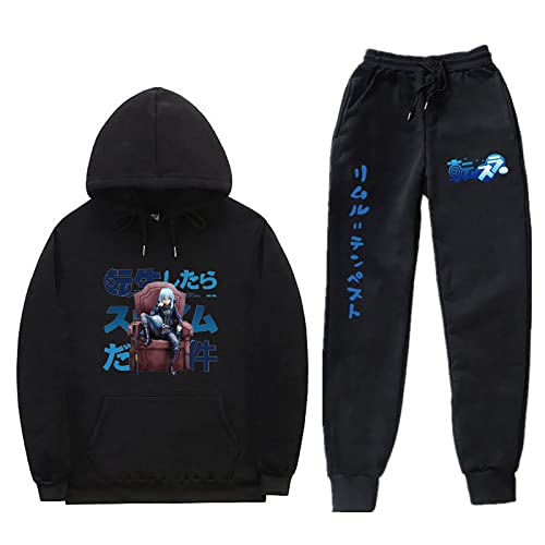 Anime That Time I Got Reincarnated as a Slime Casual Trainingsanzüge 2 Stück Set Tempest Rimuru Langarm Hoodie Jogginghose Sweatshirt Hose von flowereyes