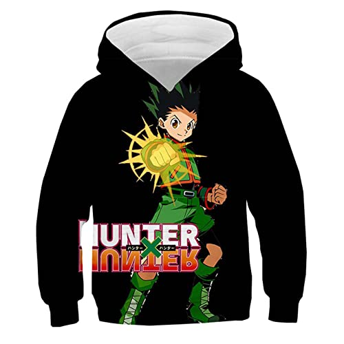 Jungen Mädchen Anime Hunter x Hunter 3D Kapuzenpullover Killua Cartoon Langarm Sweatshirt Gon Freecss Meruem Bedruckter Pullover von flowereyes